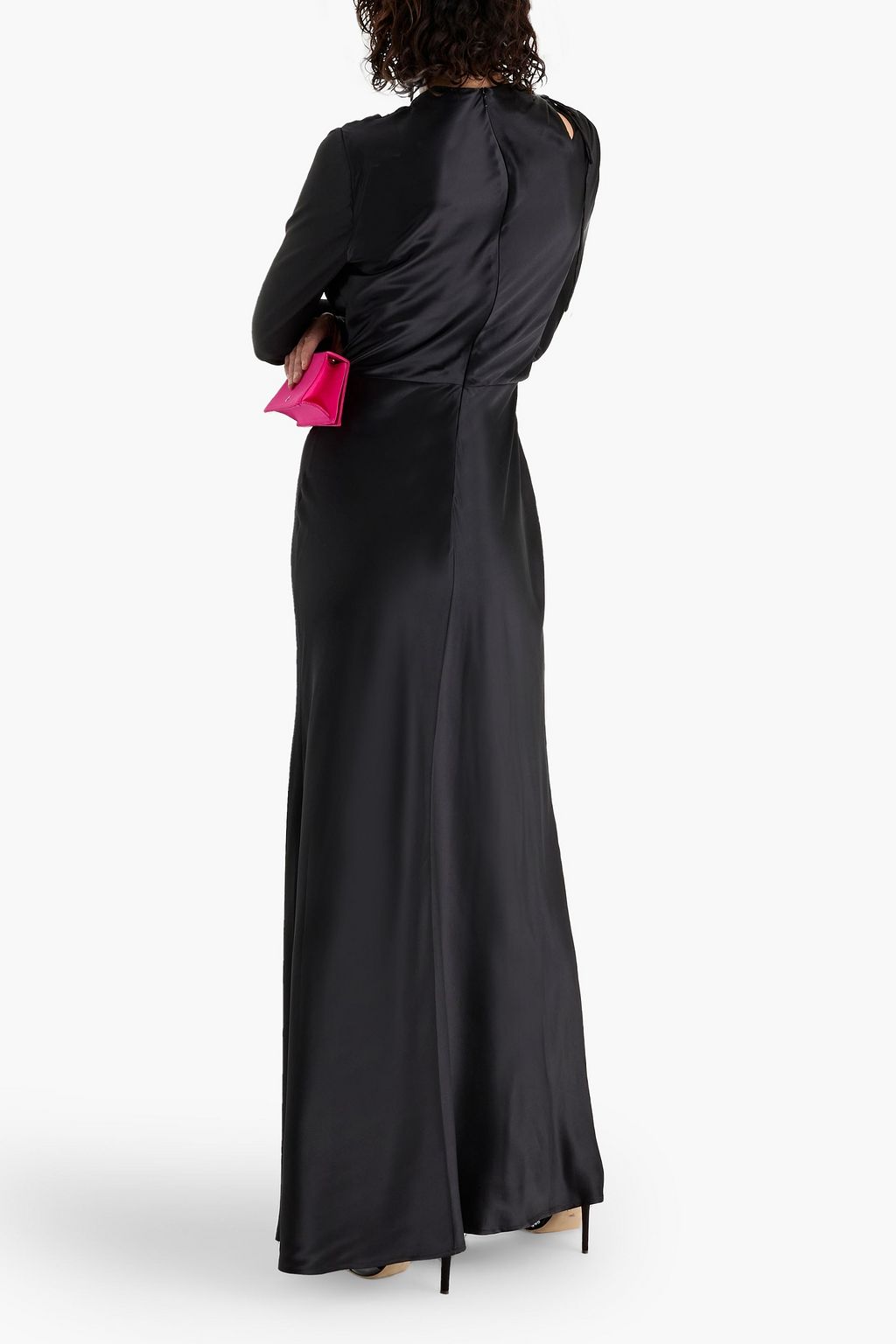 RACHEL GILBERT Lucien draped silk-satin gown