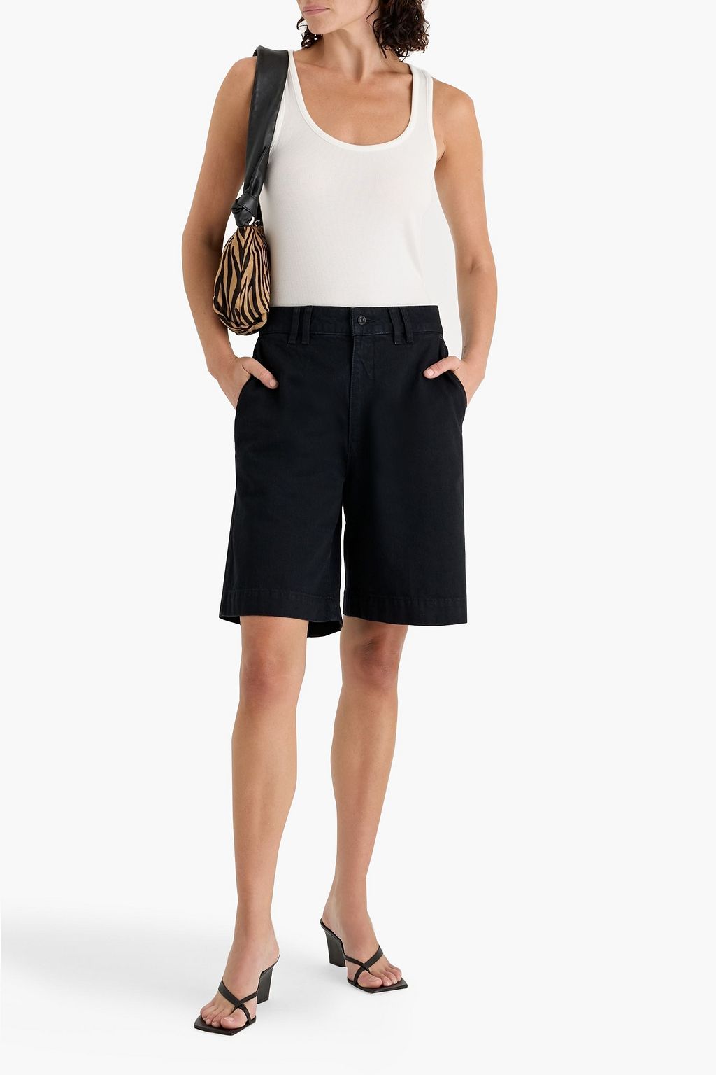 FRAME Ribbed stretch-modal jersey tank