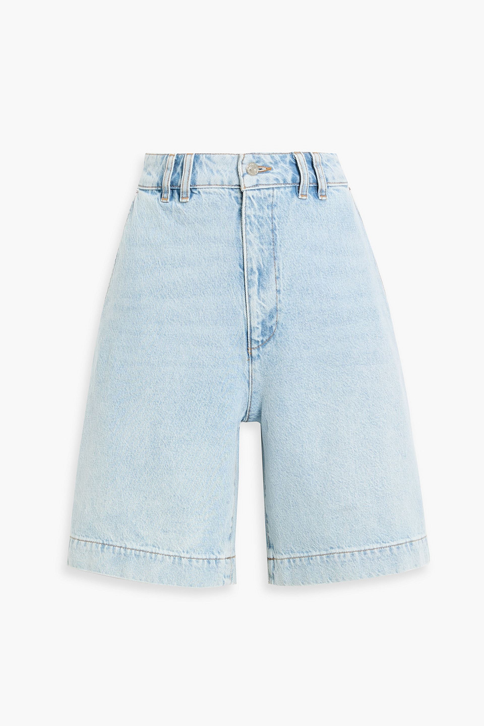Frame The Trouser Denim Shorts In Blue