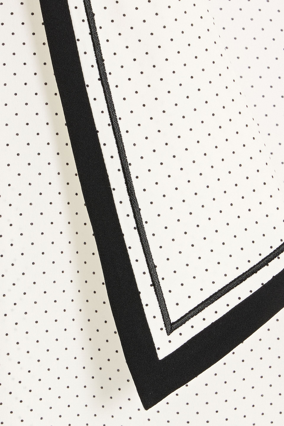 Frame The Sailor Cropped Polka-dot Silk-crepe Blouse In White