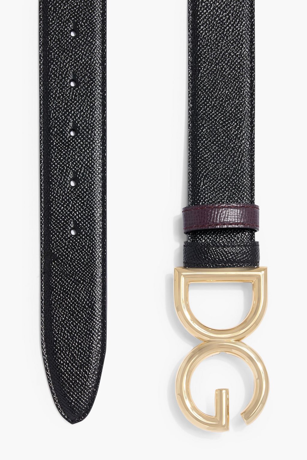 DOLCE&GABBANA Reversible pebbled-leather belt