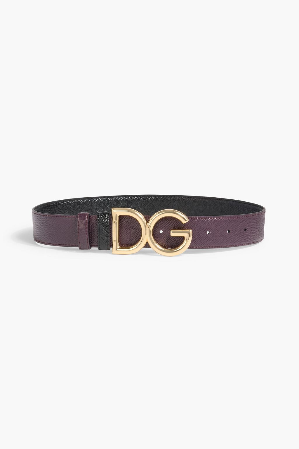 DOLCE&GABBANA Reversible pebbled-leather belt
