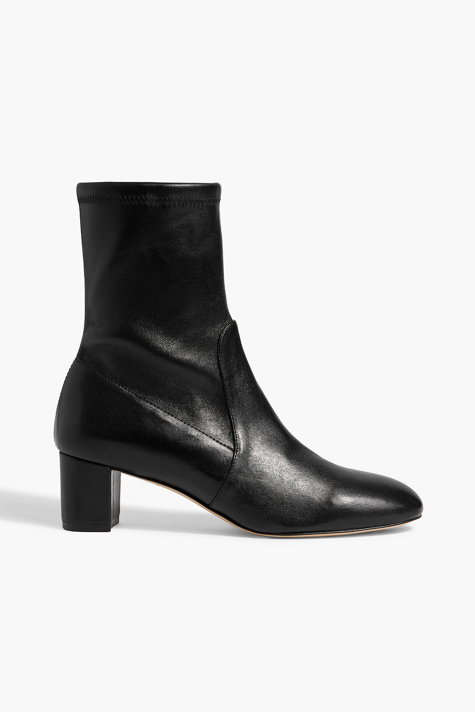 Stuart Weitzman Sofia 50 Stretch-leather Sock Boots In Black