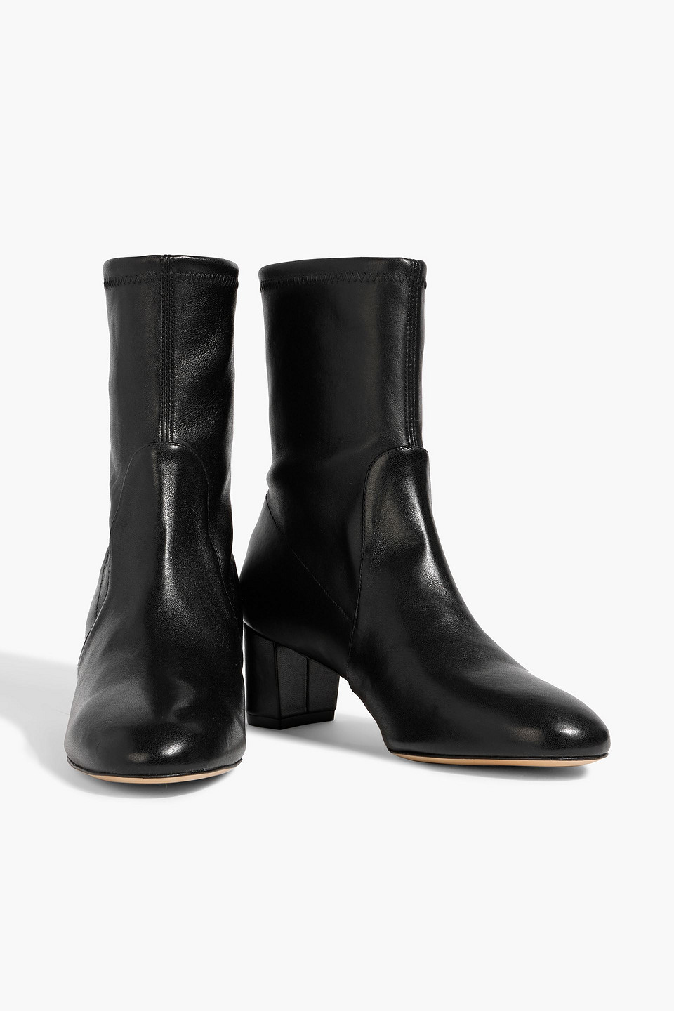 Stuart Weitzman Sofia 50 Stretch-leather Sock Boots In Black
