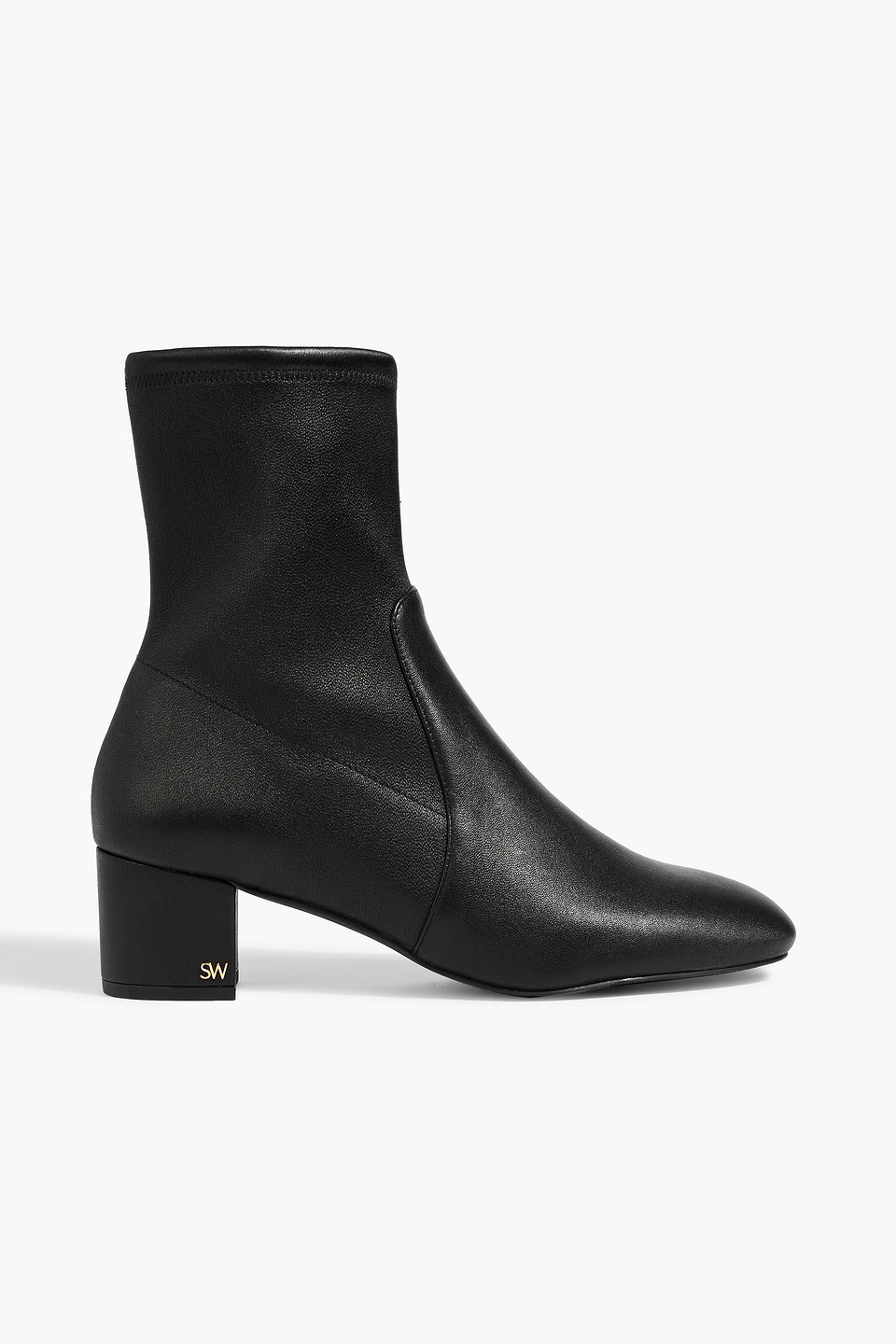 Stuart Weitzman Sofia 50 Stretch-leather Sock Boots In Black