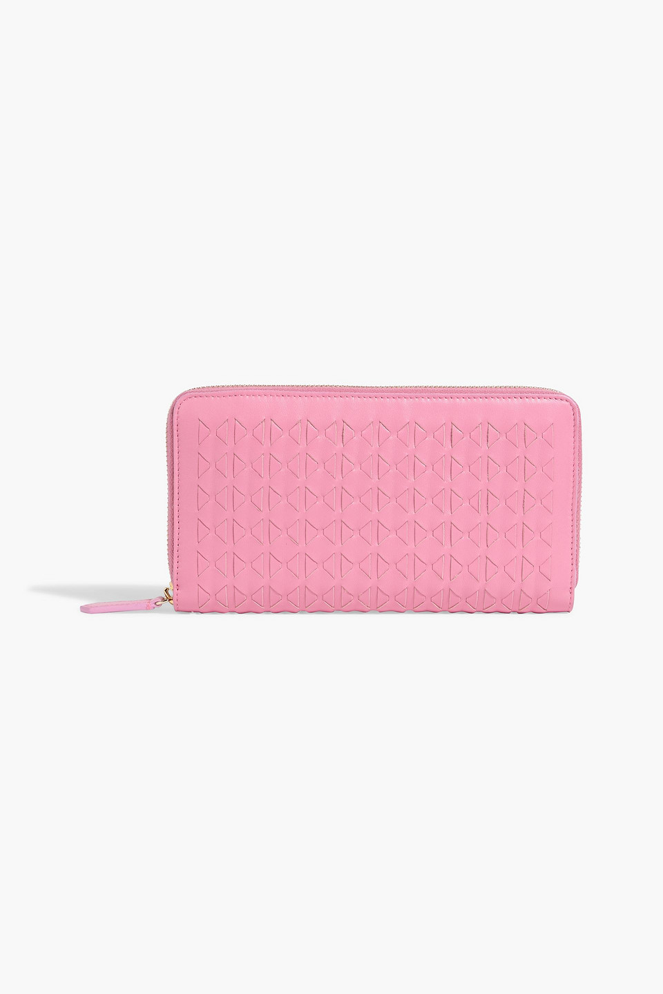 Serapian Mosaico Woven Leather Continental Wallet In Pink
