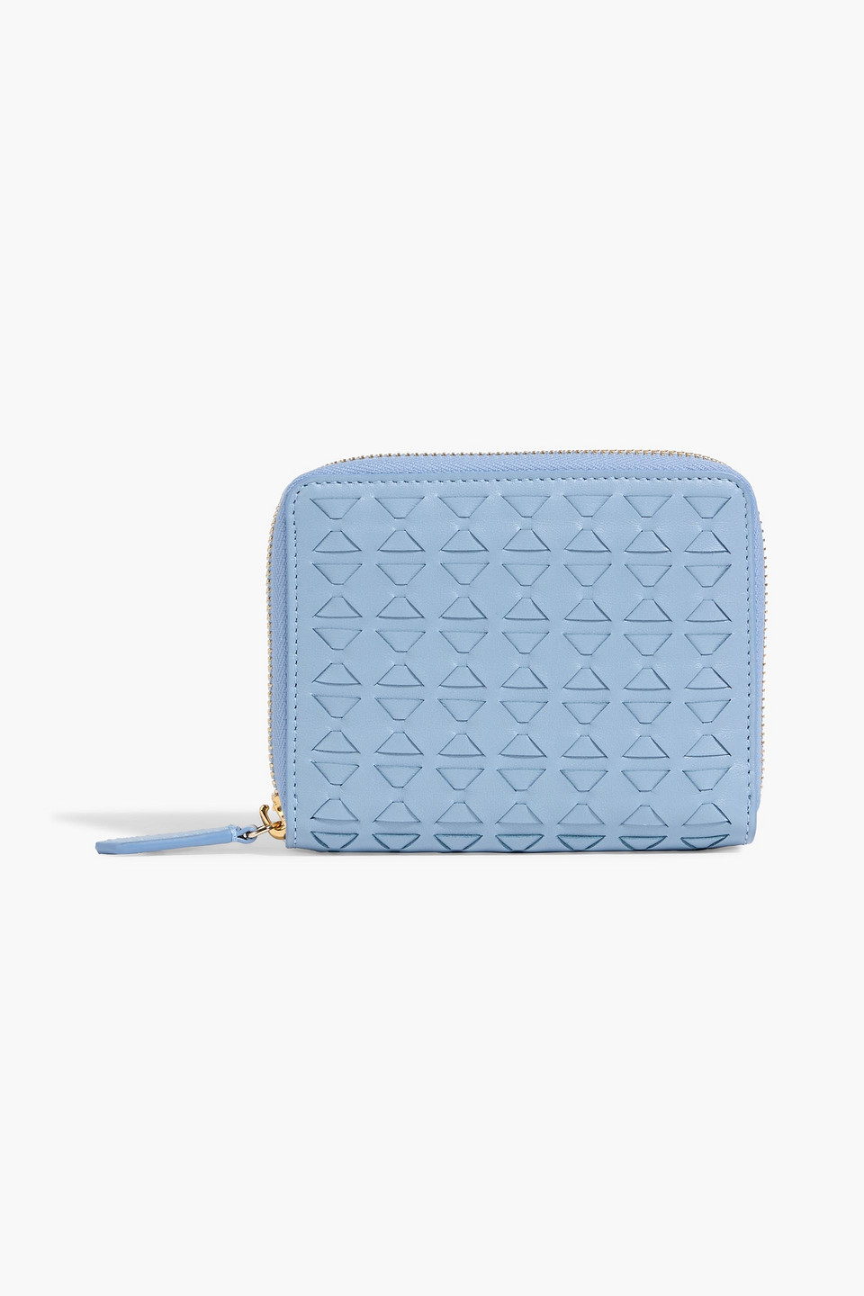 Serapian Mosaico Woven Leather Wallet In Blue