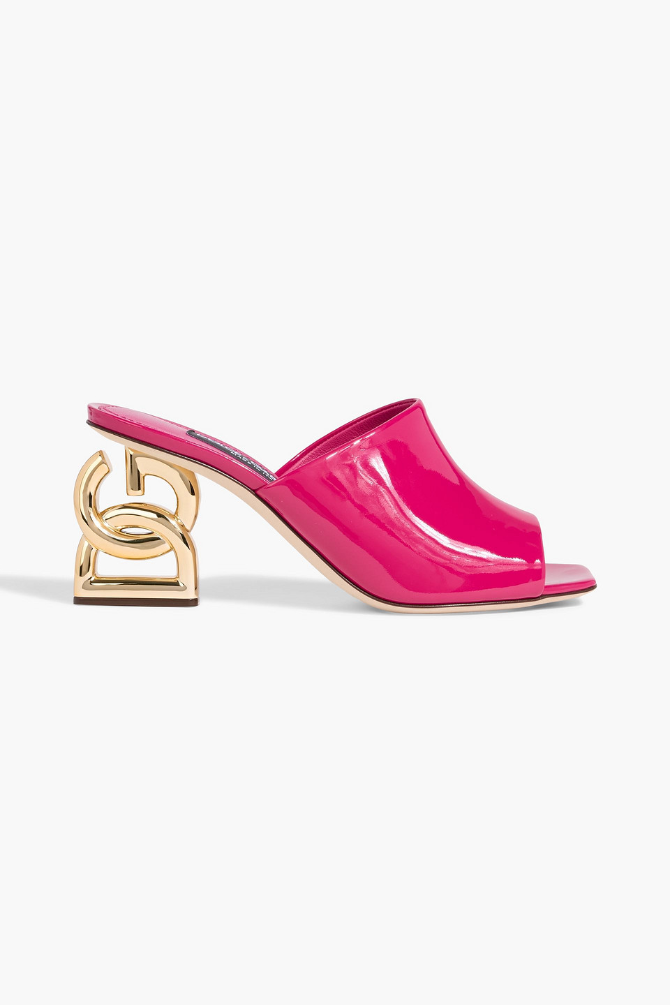Dolce & Gabbana Patent-leather Mules In Pink