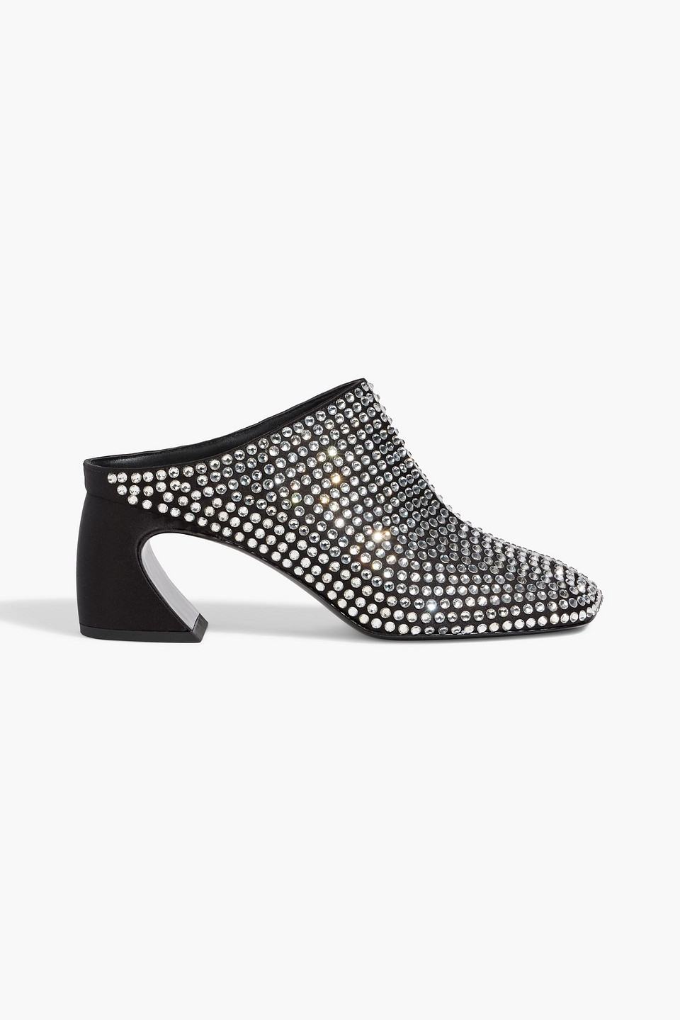 3.1 phillip lim - id crystal-embellished satin mules - black - eu 36