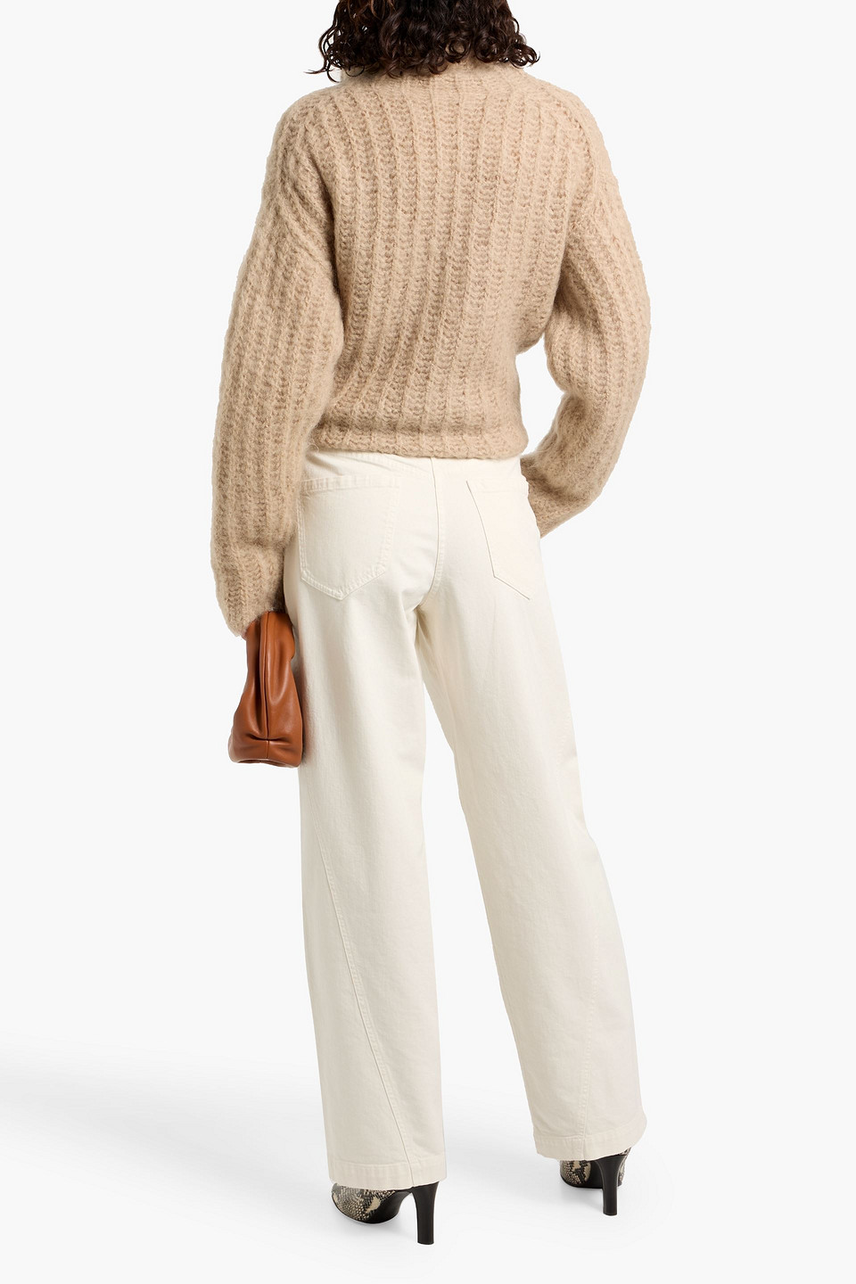 Brunello Cucinelli Pleated High-rise Tapered Jeans In Neutral