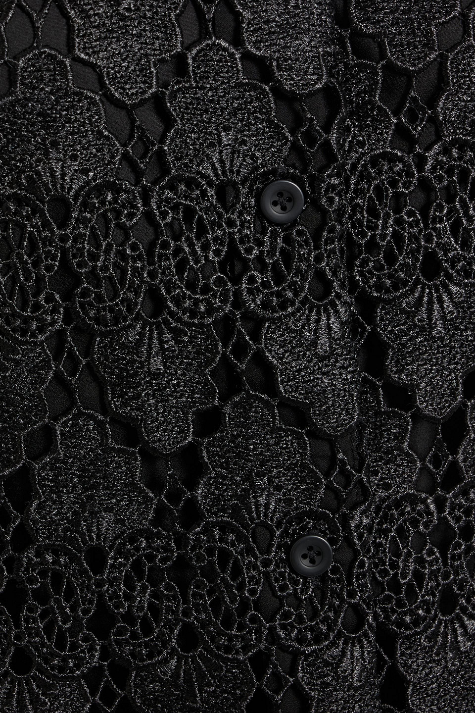 Frame The Deco Crocheted Lace Mini Dress In Black