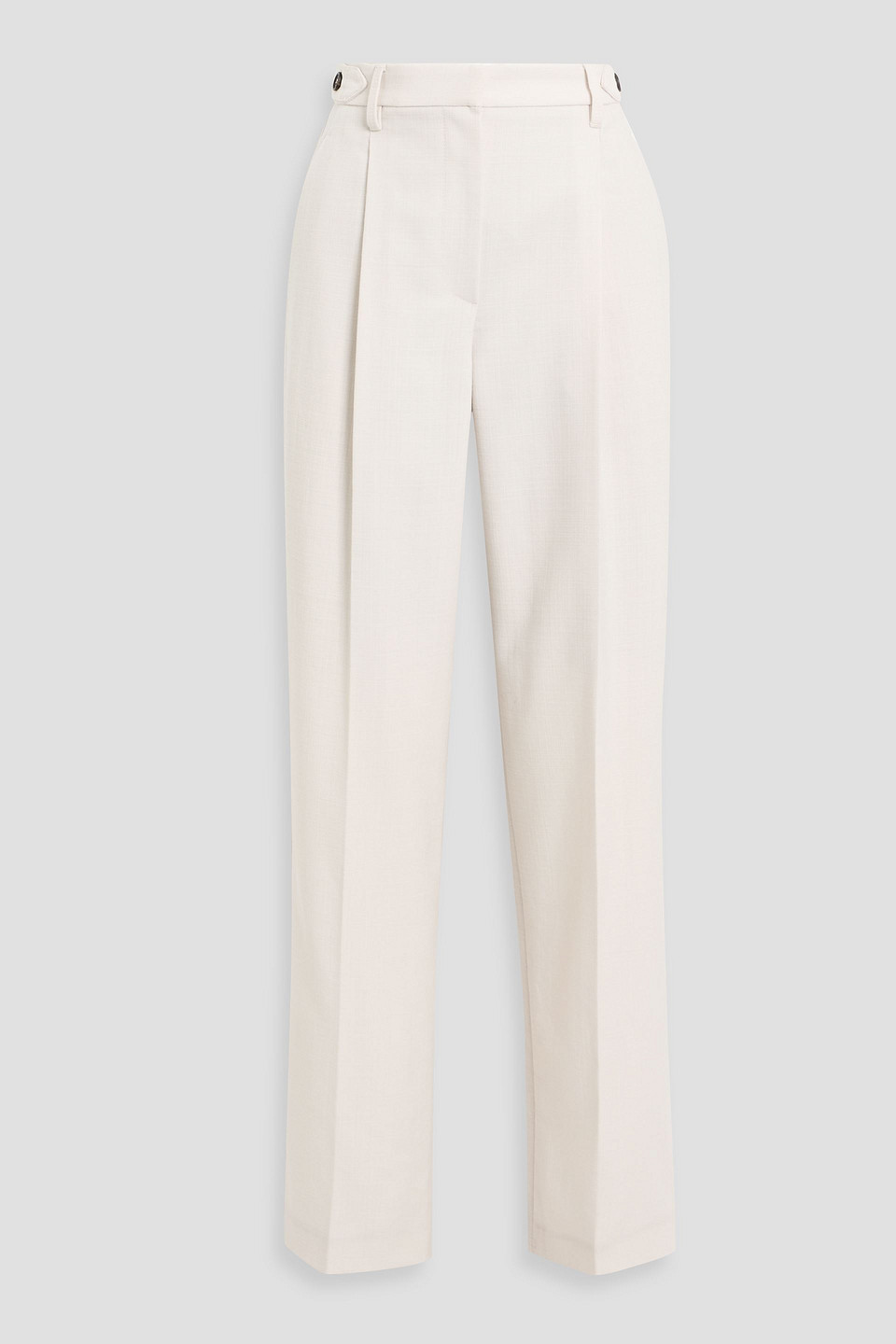 Brunello Cucinelli Wool-tweed Straight-leg Pants In Neutral