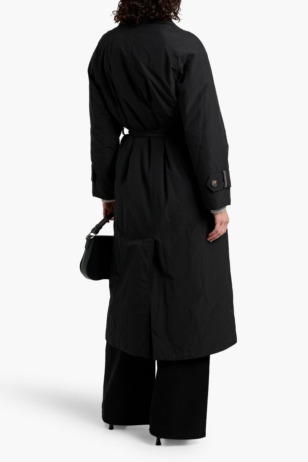 BRUNELLO CUCINELLI Belted padded crinkled-shell trench coat