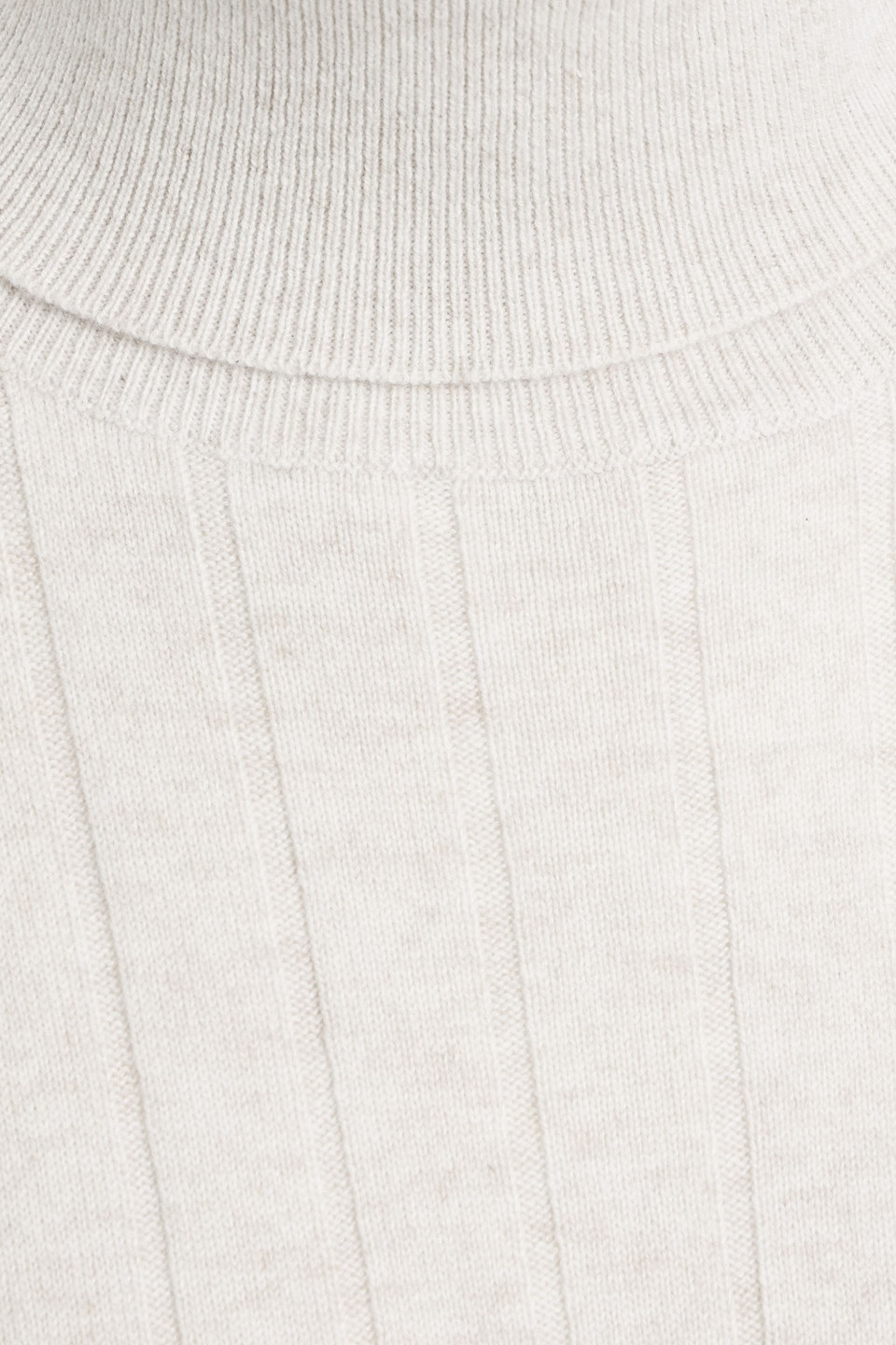 Brunello Cucinelli Bead-embellished Ribbed Cashmere Turtleneck Sweater In Neutral