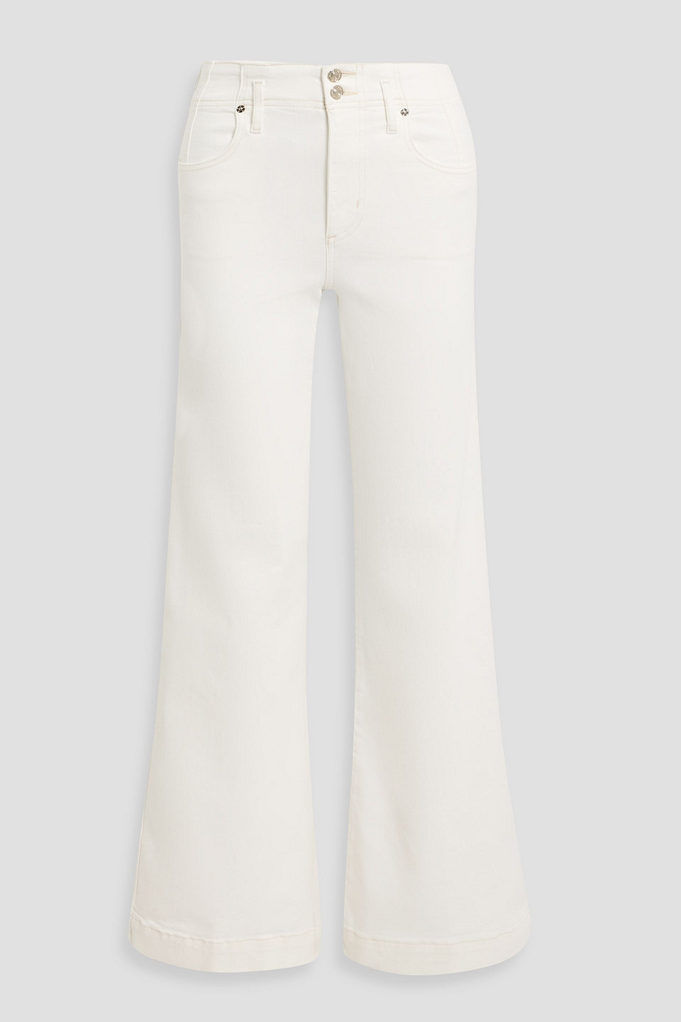 frame - the seamed high-rise wide-leg jeans - white - 23