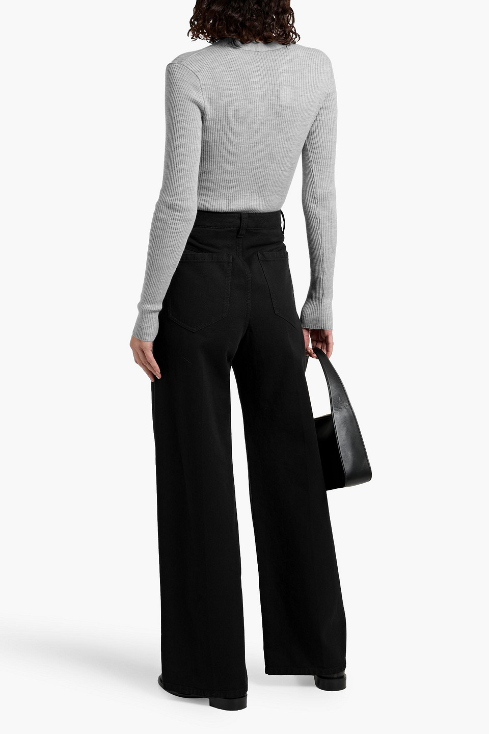 Brunello Cucinelli High-rise Wide-leg Jeans In Black