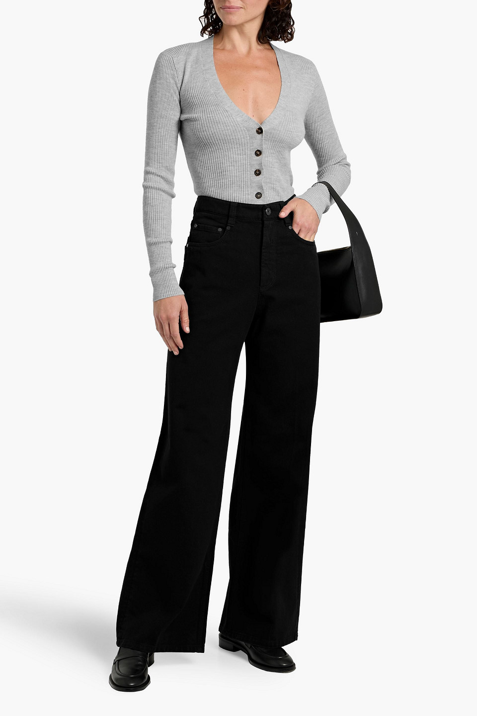 Brunello Cucinelli High-rise Wide-leg Jeans In Black