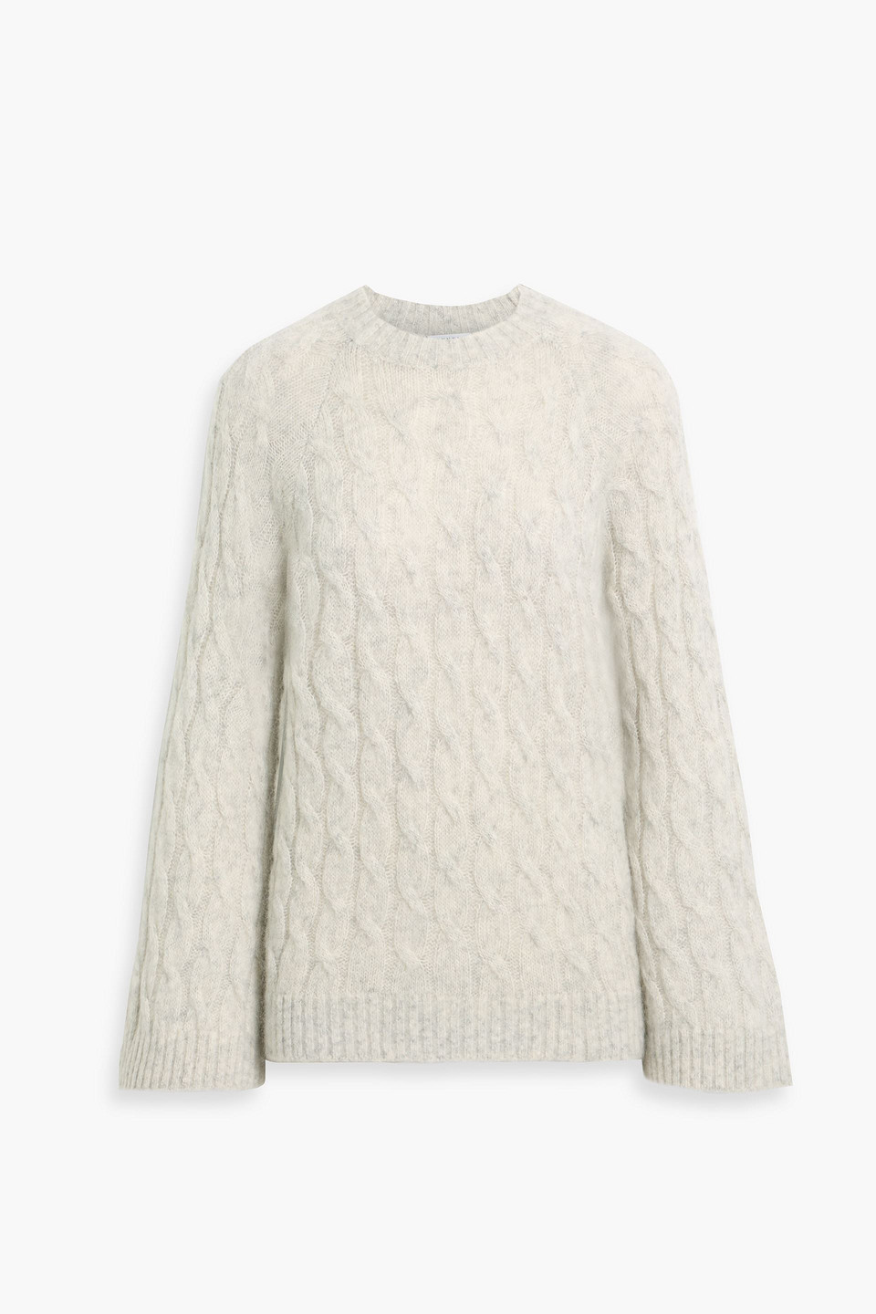 Brunello Cucinelli Cable-knit Wool And Mohair-blend Sweater In Gray