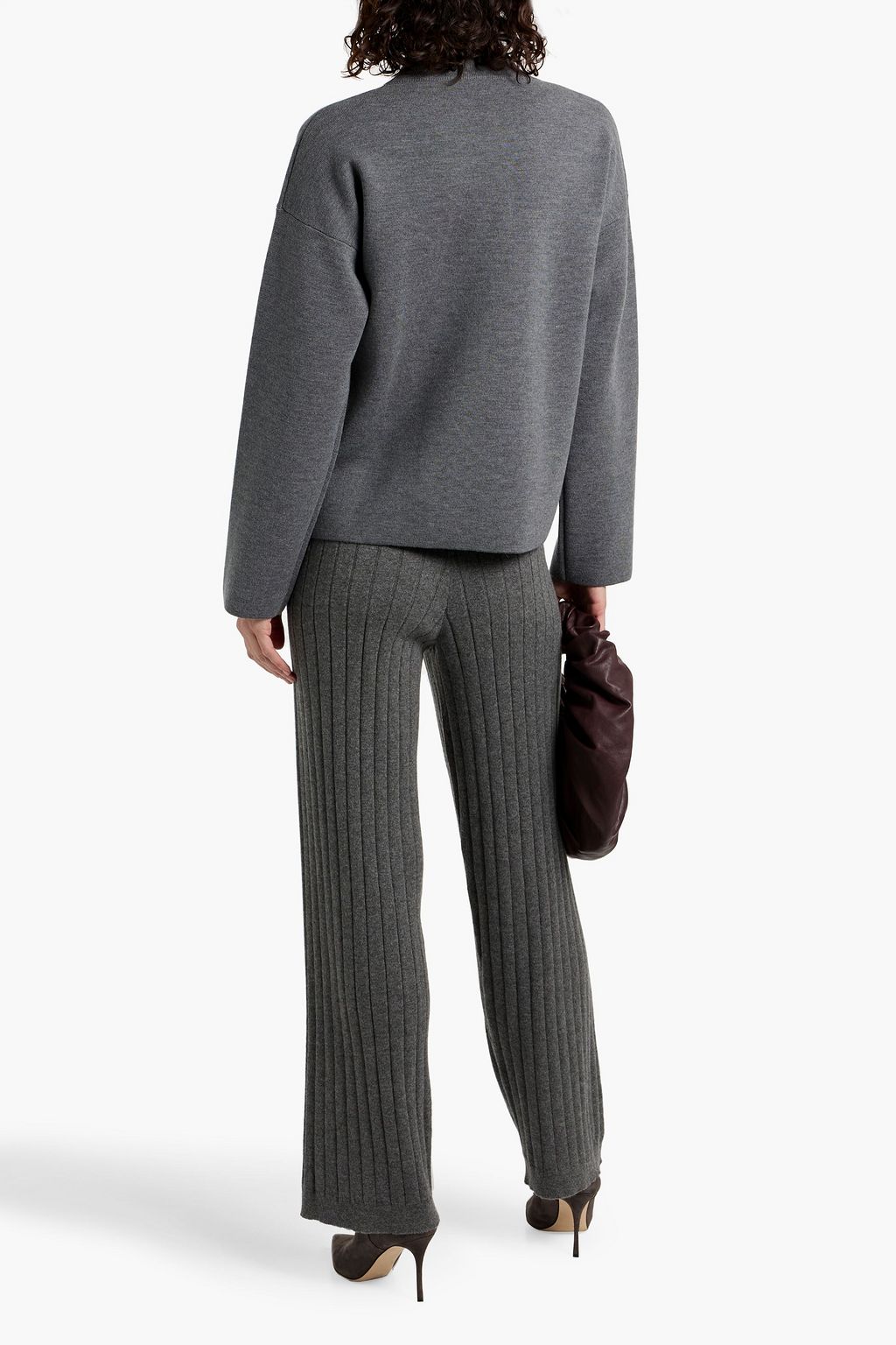 BRUNELLO CUCINELLI Ribbed cashmere straight-leg pants