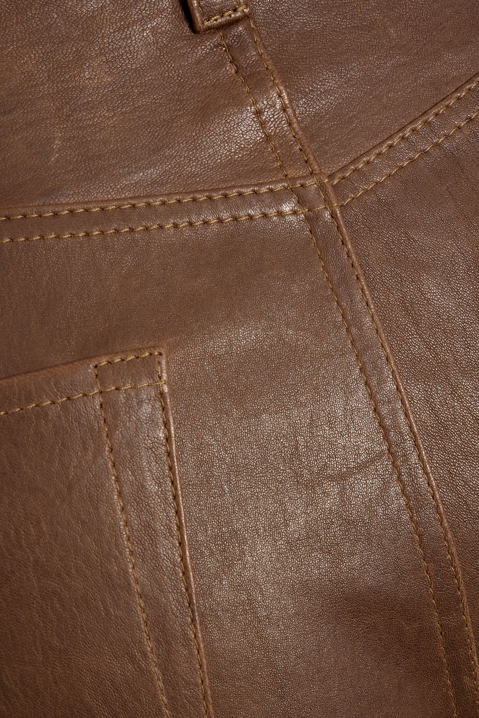 Frame The Reboot Crop Leather Bootcut Pants In Brown