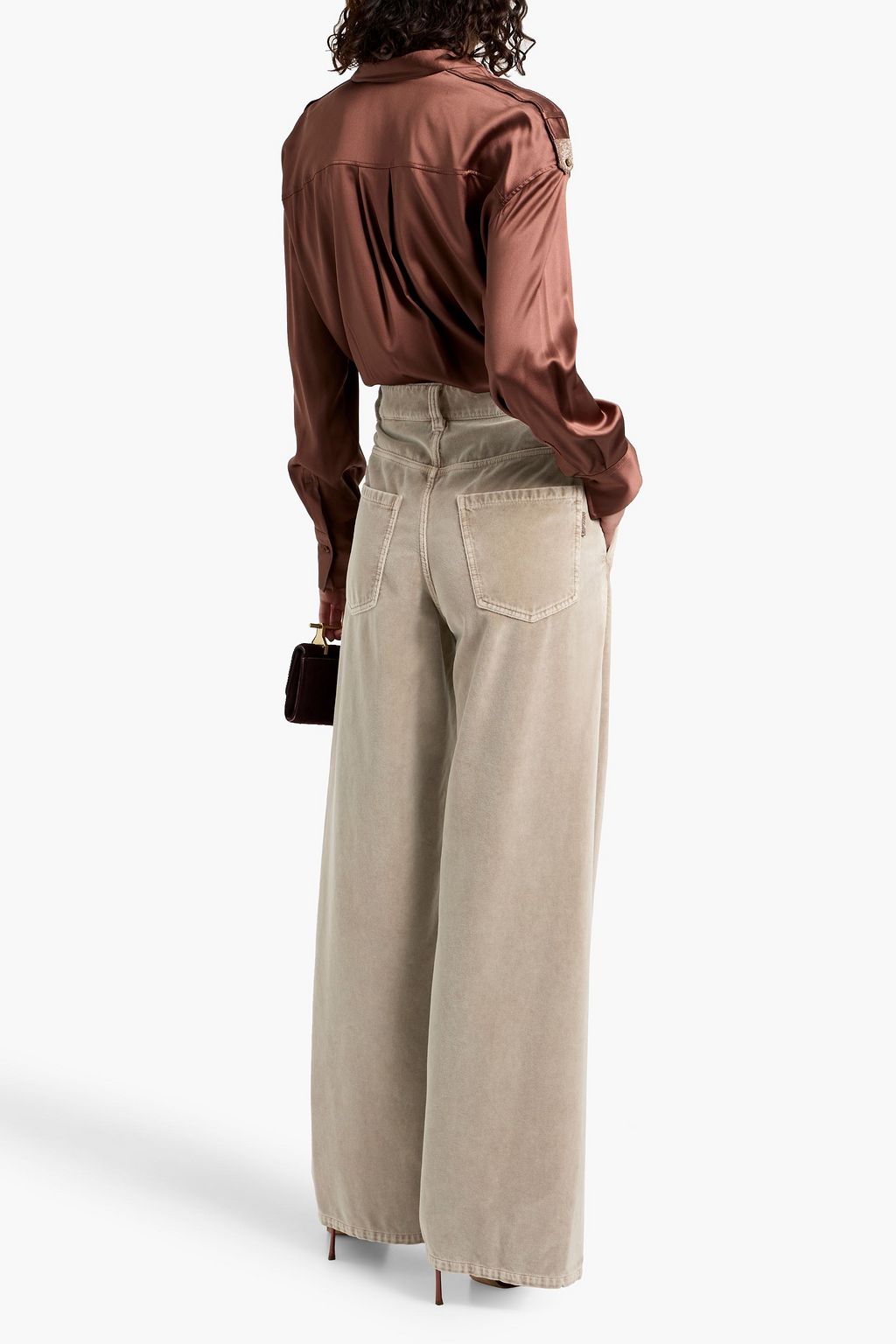 BRUNELLO CUCINELLI Cotton-velvet wide-leg pants