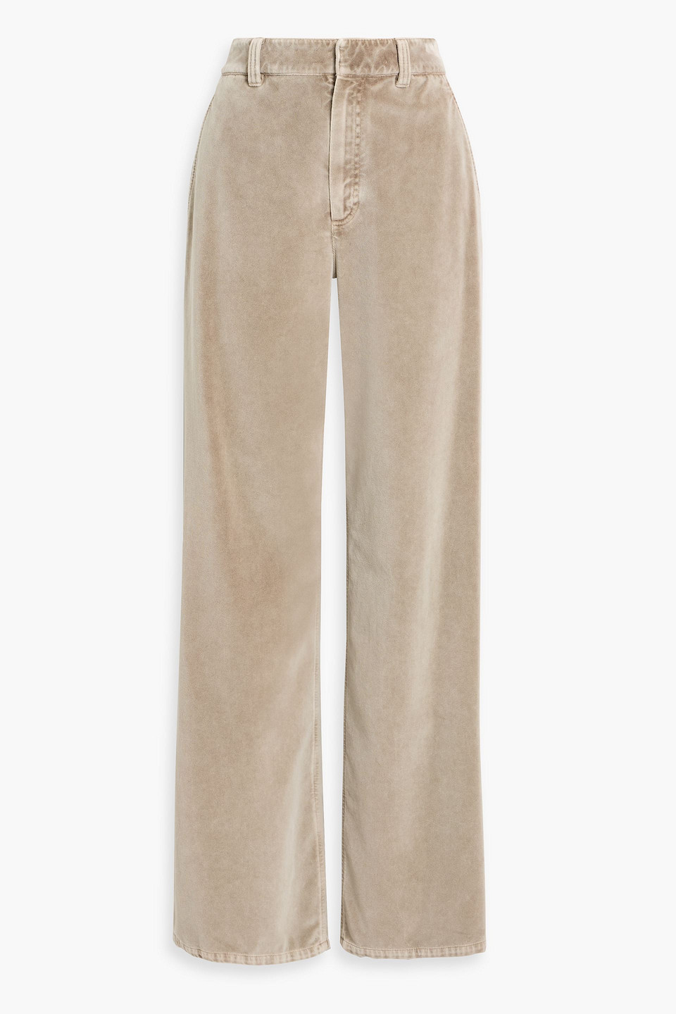 Brunello Cucinelli Cotton-velvet Wide-leg Pants In Neutral