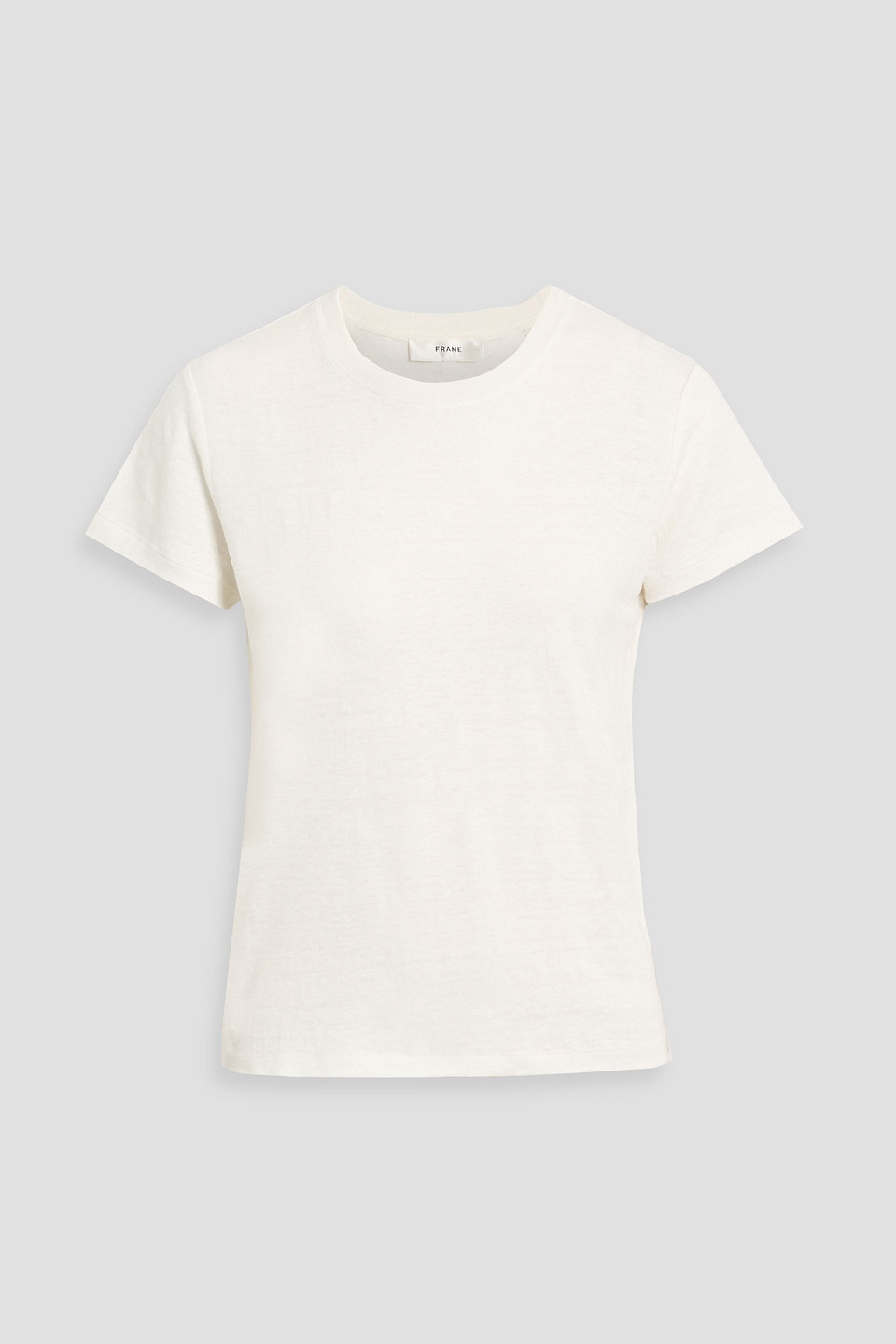 Frame Linen-jersey T-shirt In White