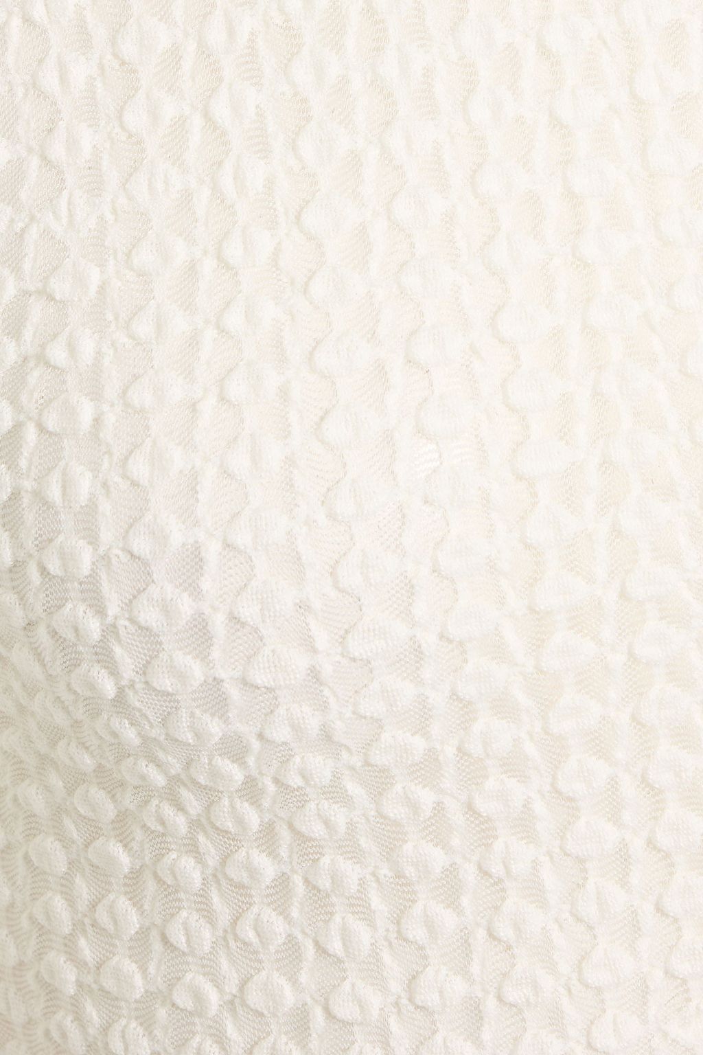 FRAME The Popcorn textured stretch cotton-blend mesh top