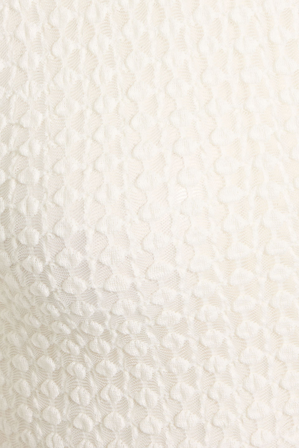 Frame The Popcorn Textured Stretch Cotton-blend Mesh Top In White