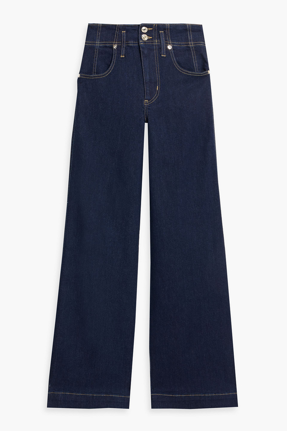 Frame The Seamed High-rise Wide-leg Jeans In Blue