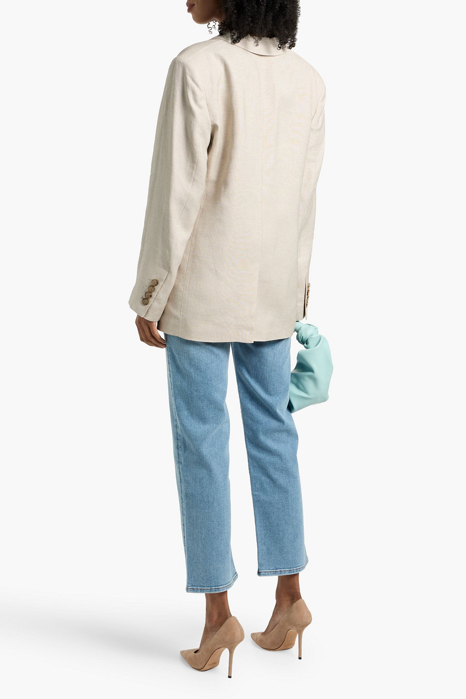 Frame The Grandfather Canvas Blazer In Neutral