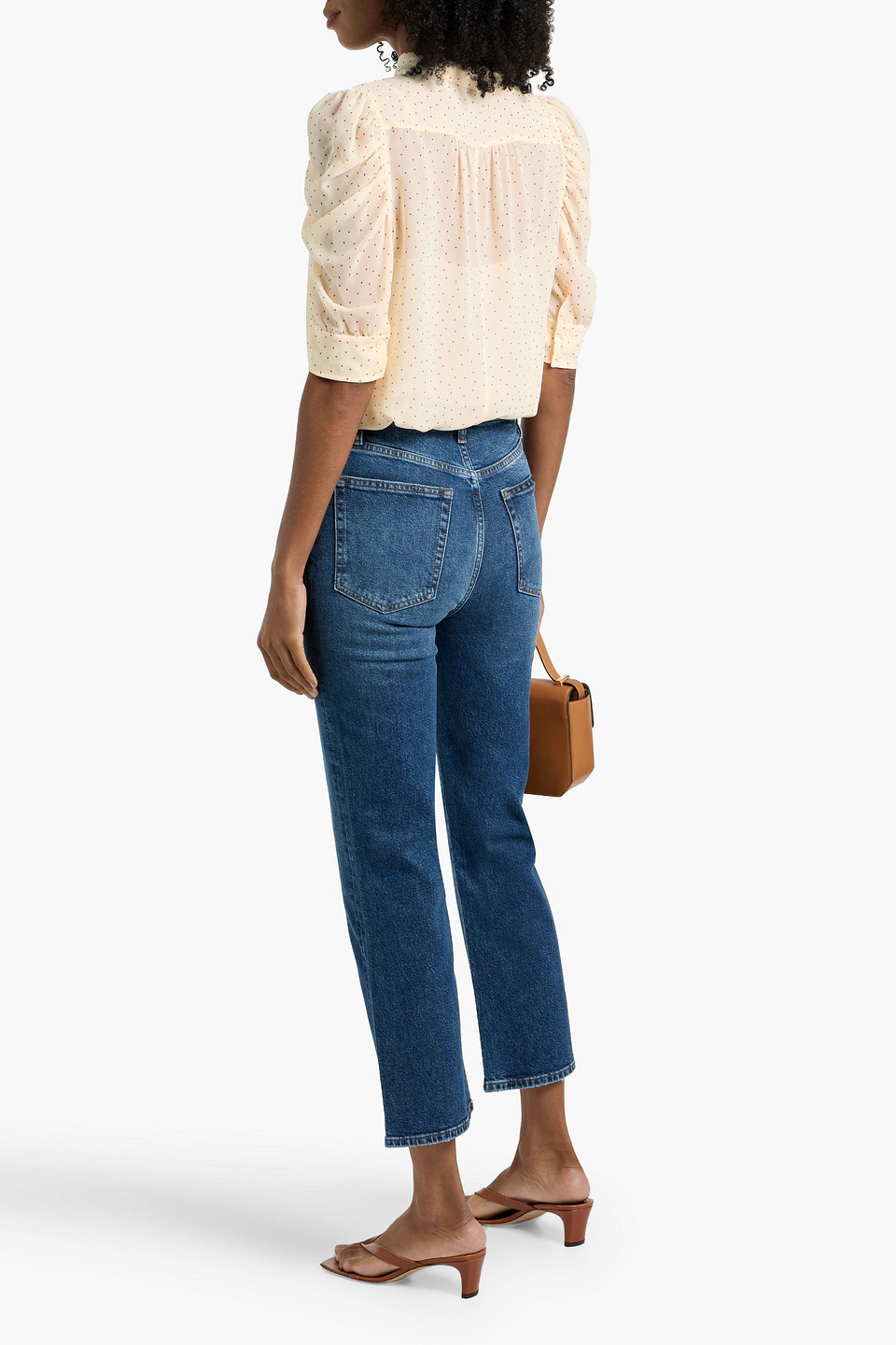 Frame The Ruler Crop High-rise Straight-leg Jeans In Blue
