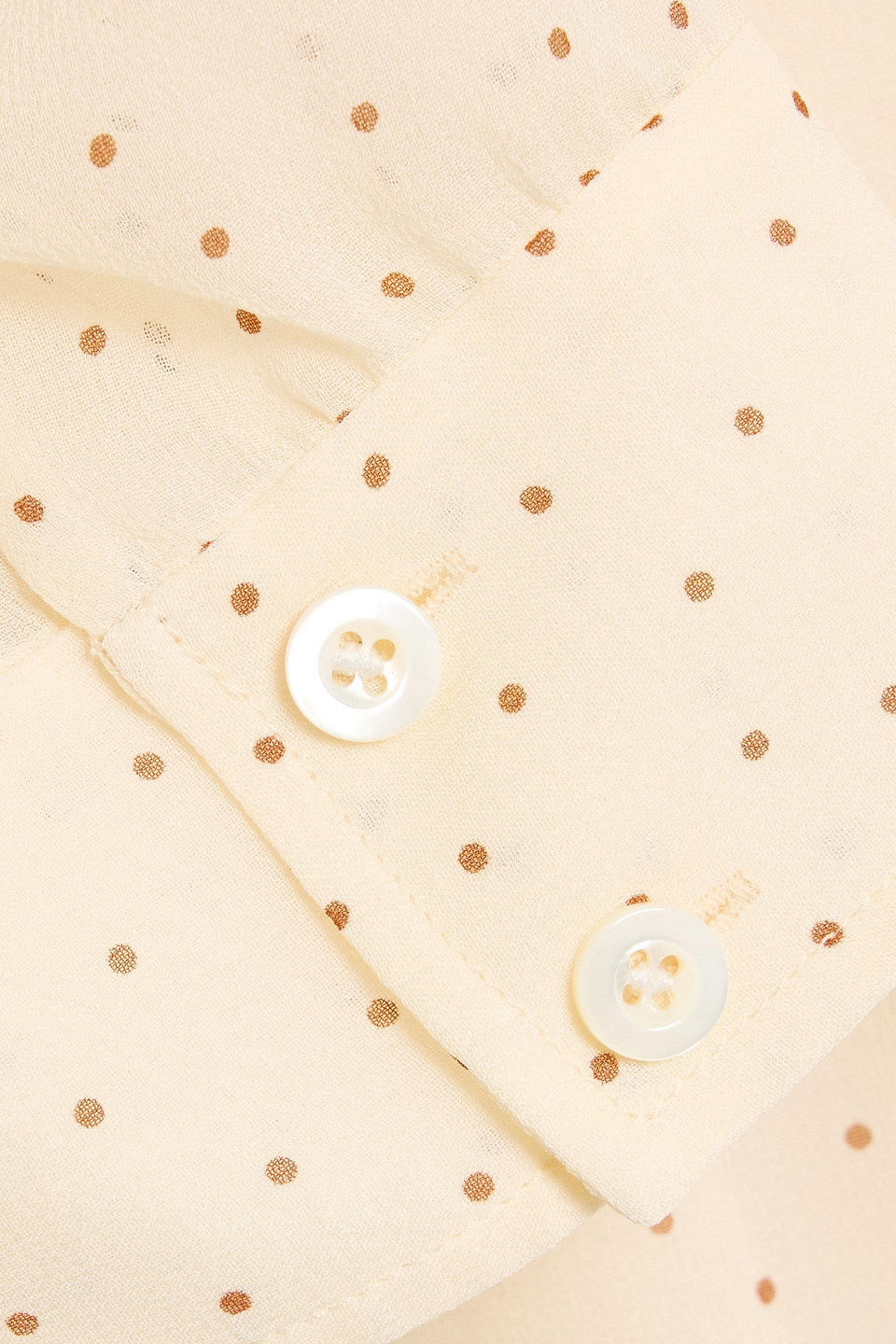 Frame The Gillian Polka-dot Silk-chiffon Top In Neutral