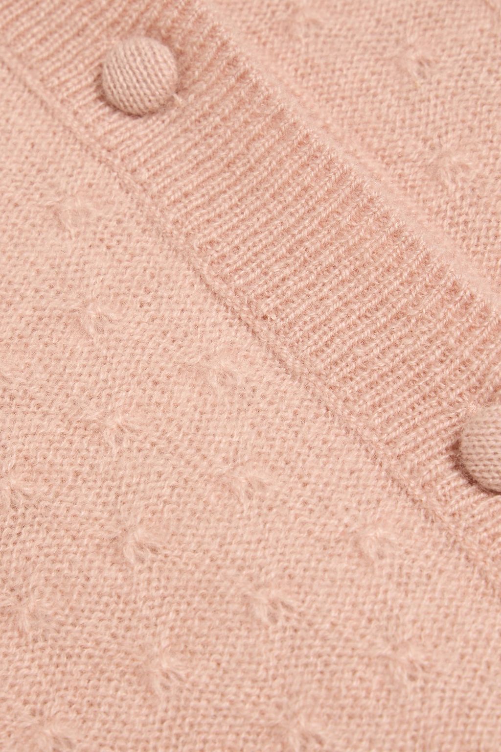 FRAME Pointelle-knit cashmere cardigan