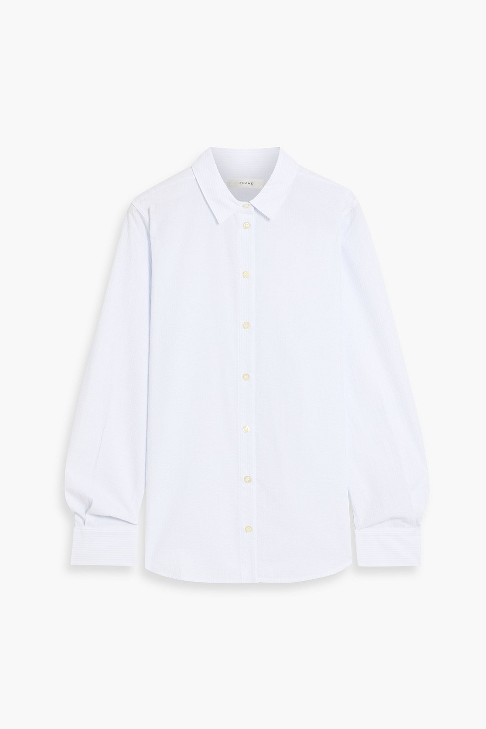 Frame The Classic Cotton-seersucker Shirt In White