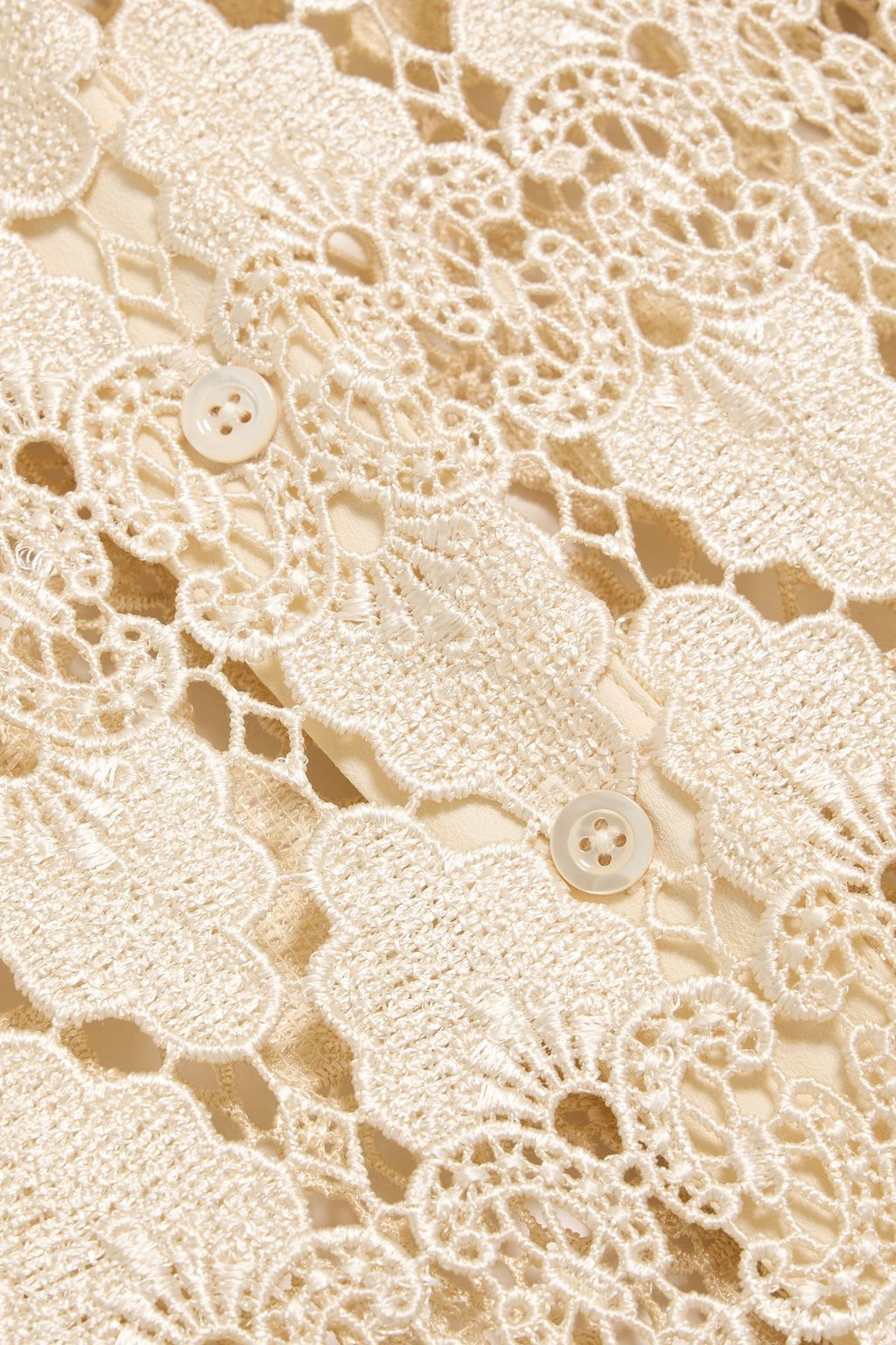 FRAME Crocheted-lace shirt