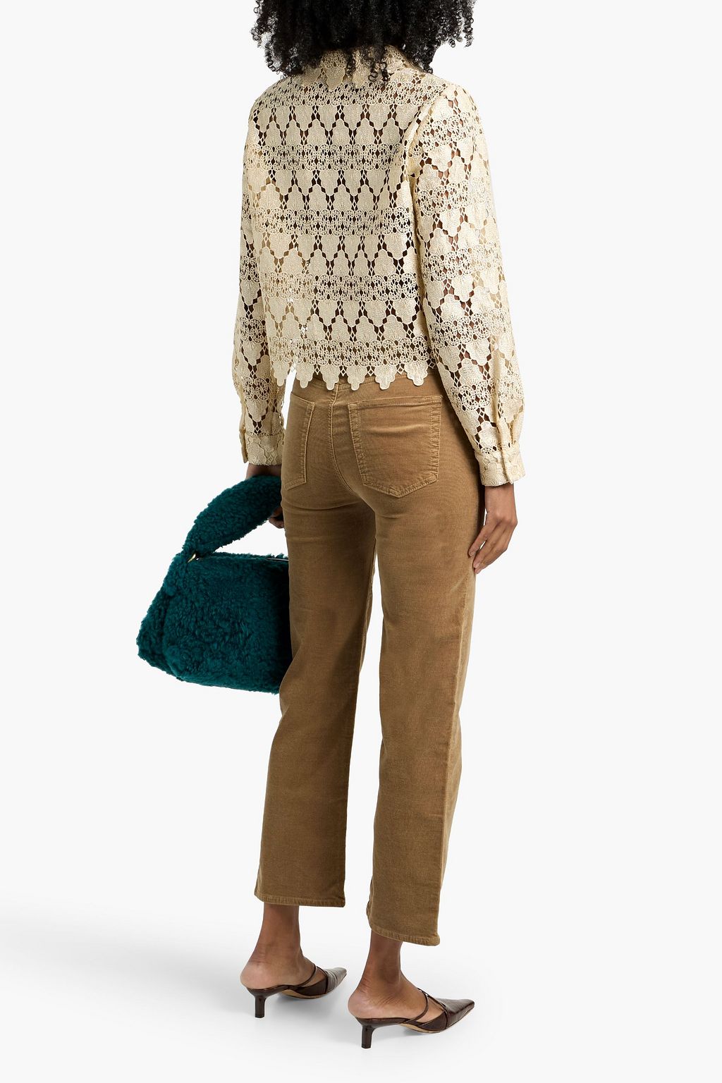 FRAME Crocheted-lace shirt