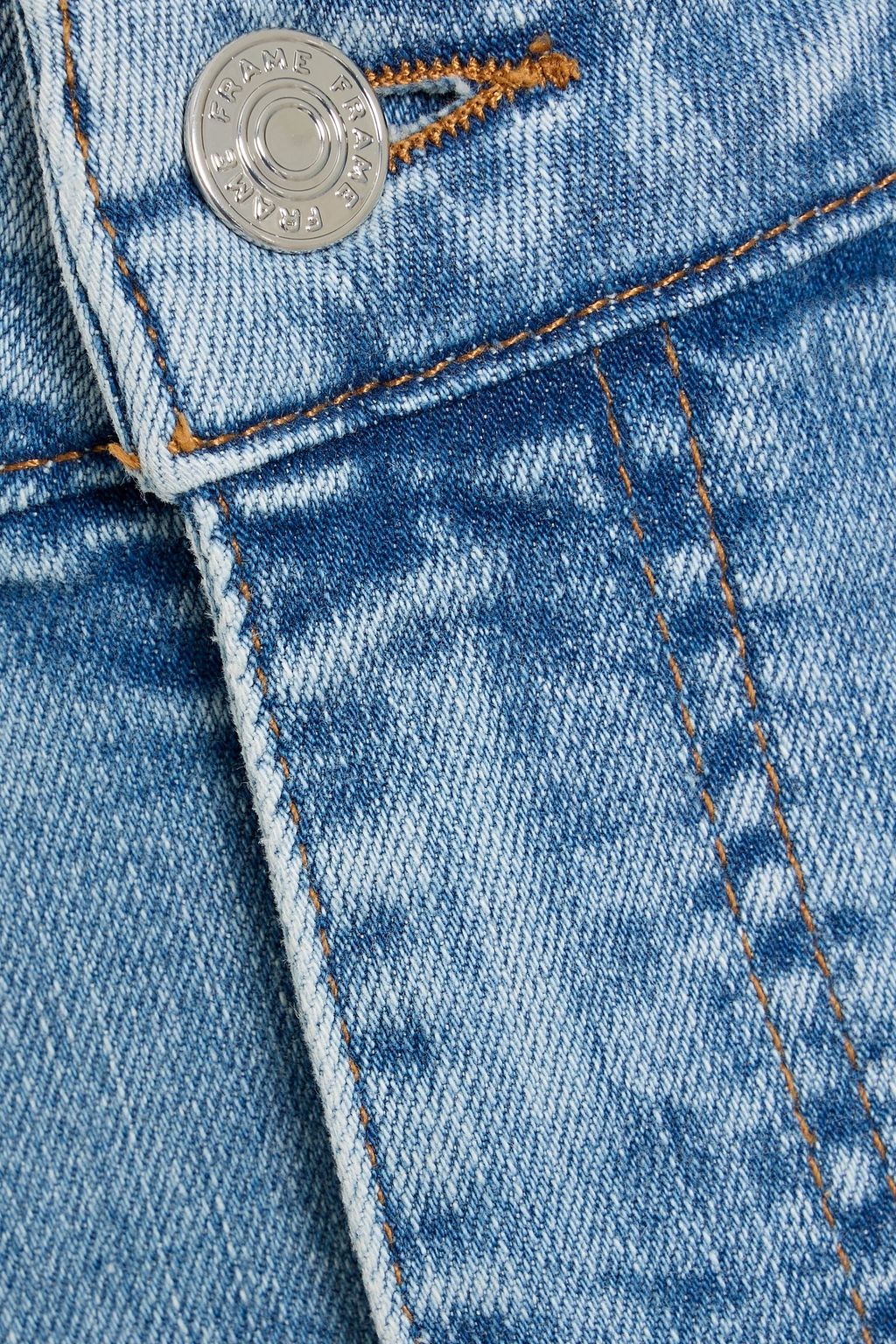 FRAME The Pencil Crop faded high-rise slim-leg jeans