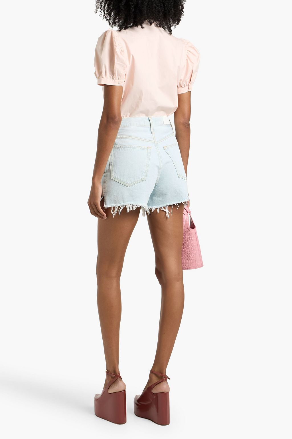 FRAME The Gathered cotton-poplin top