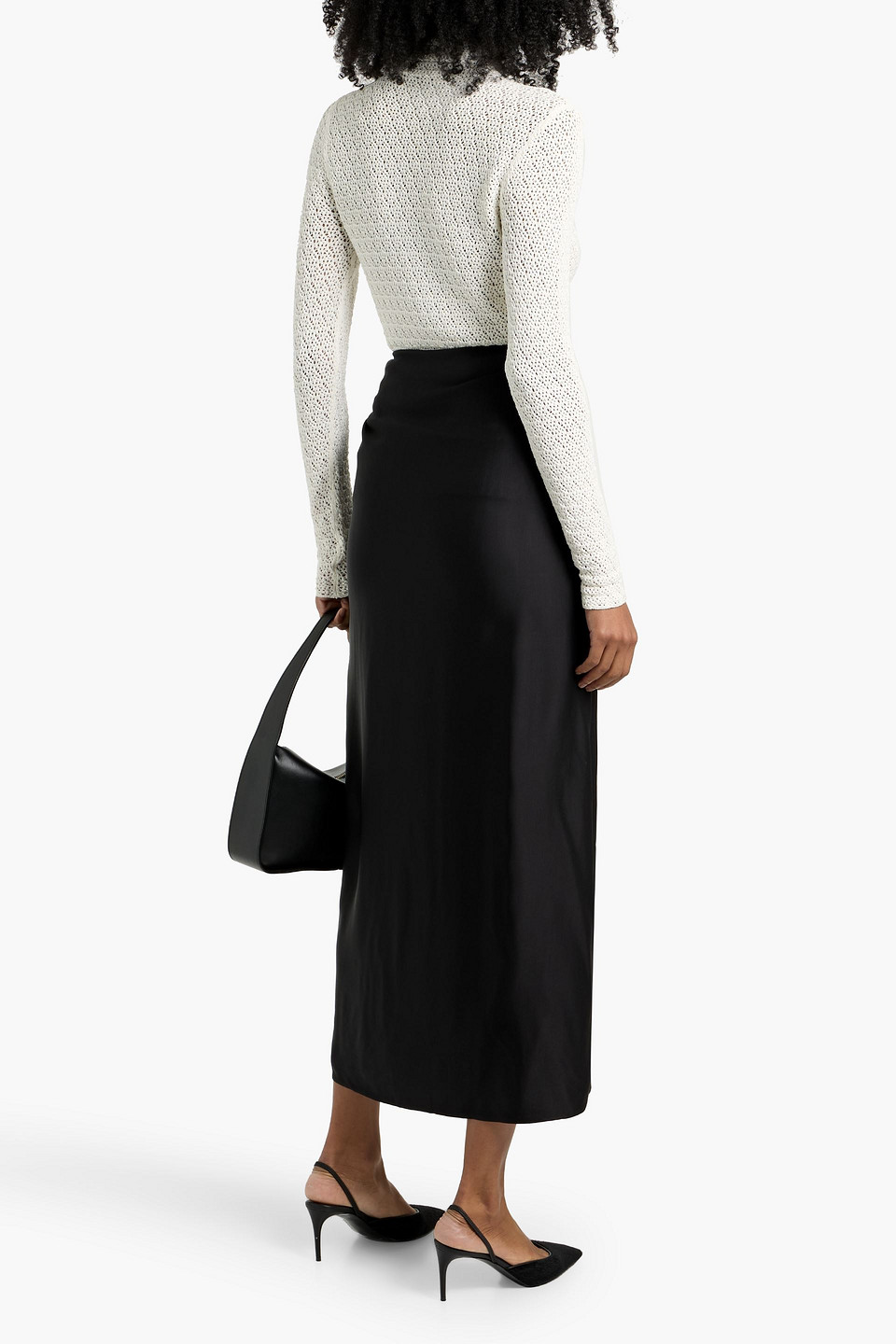 Totême Crochet-knit Turtleneck Top In White