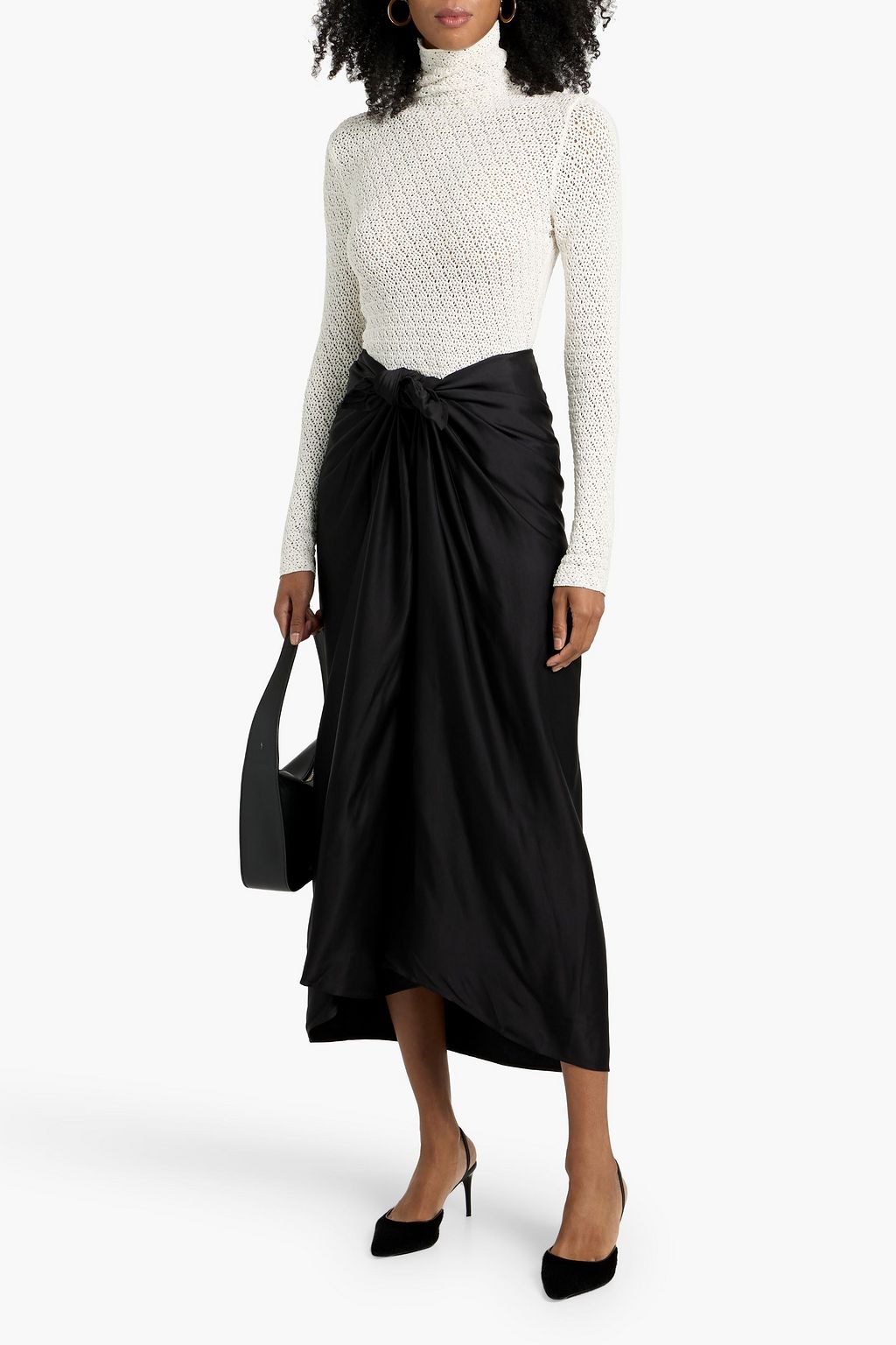 TOTEME Crochet-knit turtleneck top