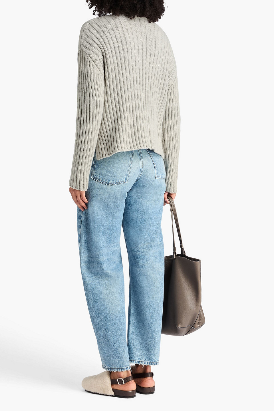  James Perse - Gerippter Rollkragenpullover Aus Einer Baumwollmischung - Grau - 0 