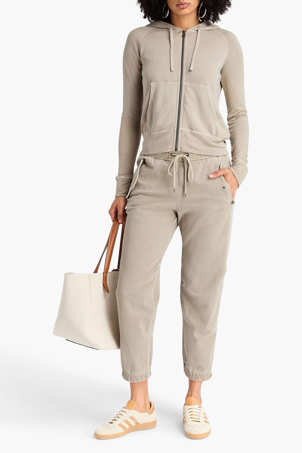JAMES PERSE French cotton-terry hoodie