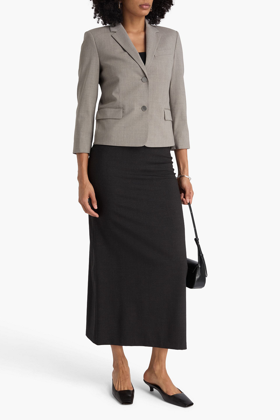  Theory - Cropped Blazer Aus Einer Wollmischung - Neutral - Us 10 