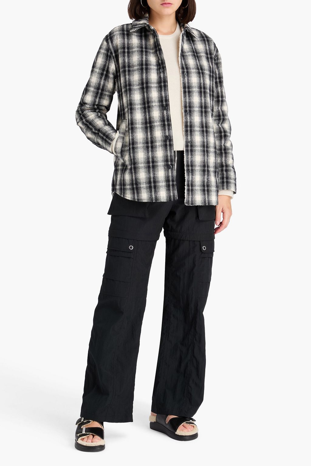 JAMES PERSE Checked cotton-flannel shirt jacket