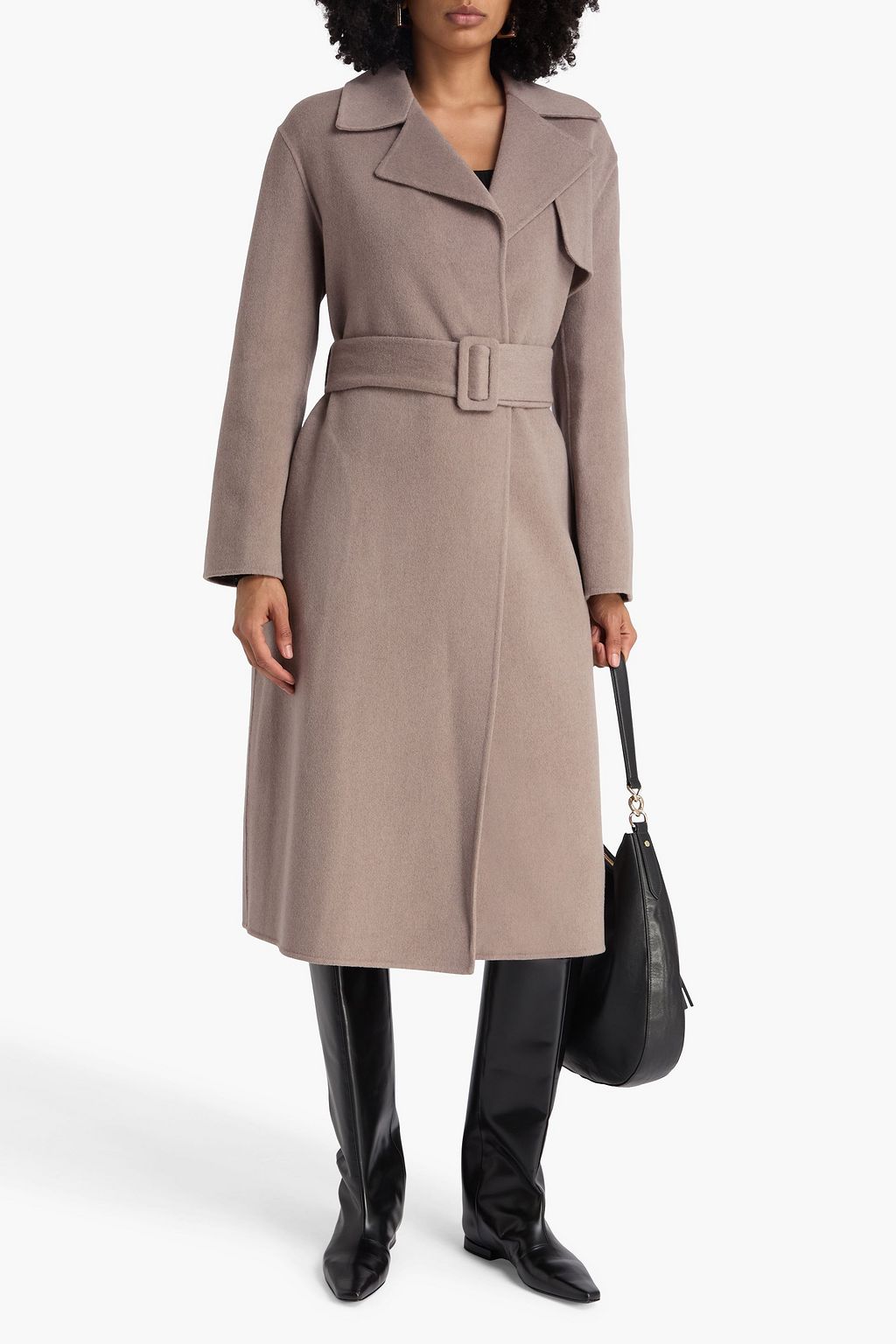 THEORY Belted wool and cashmere-blend felt coat
