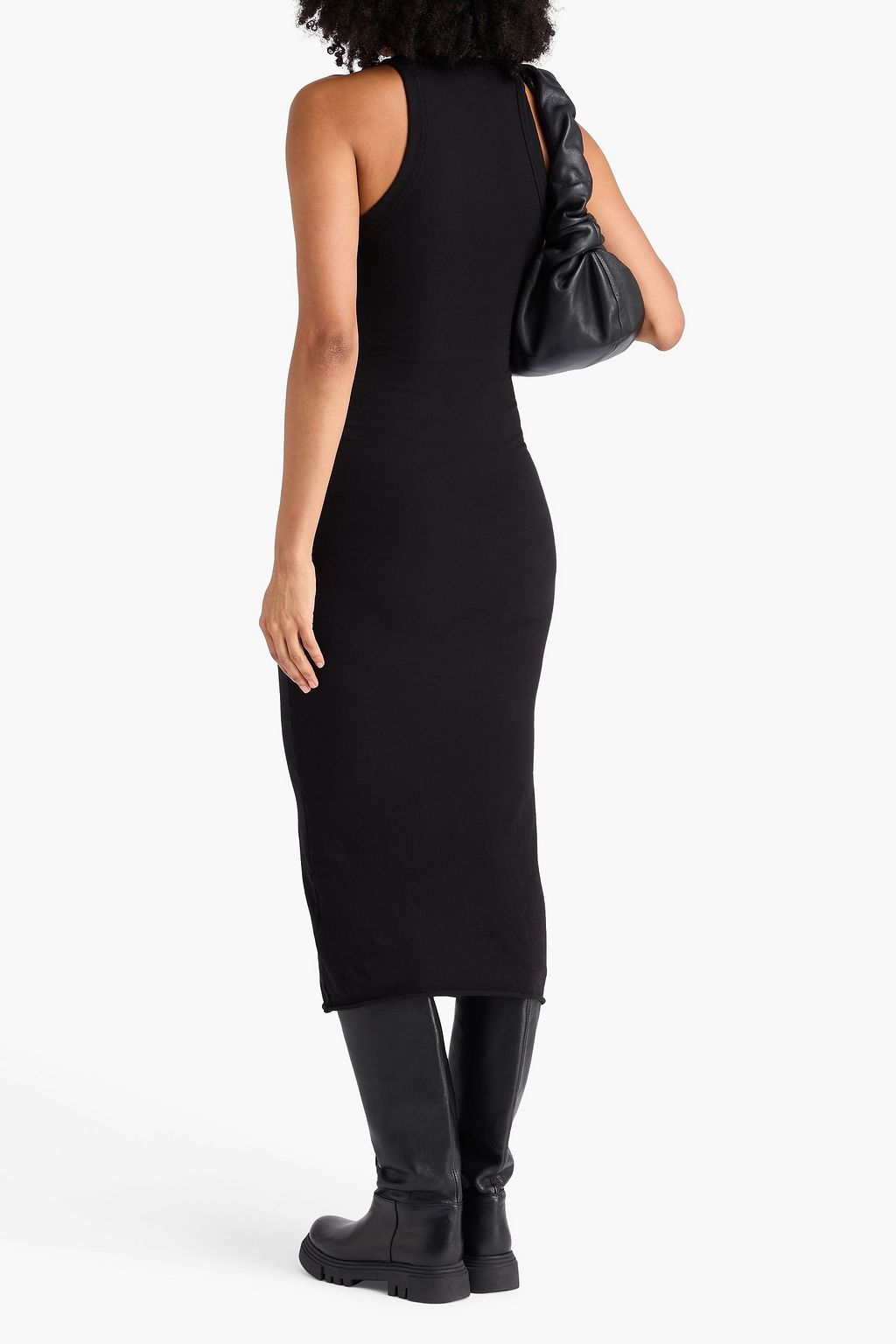 JAMES PERSE Ruched cotton-blend jersey midi dress