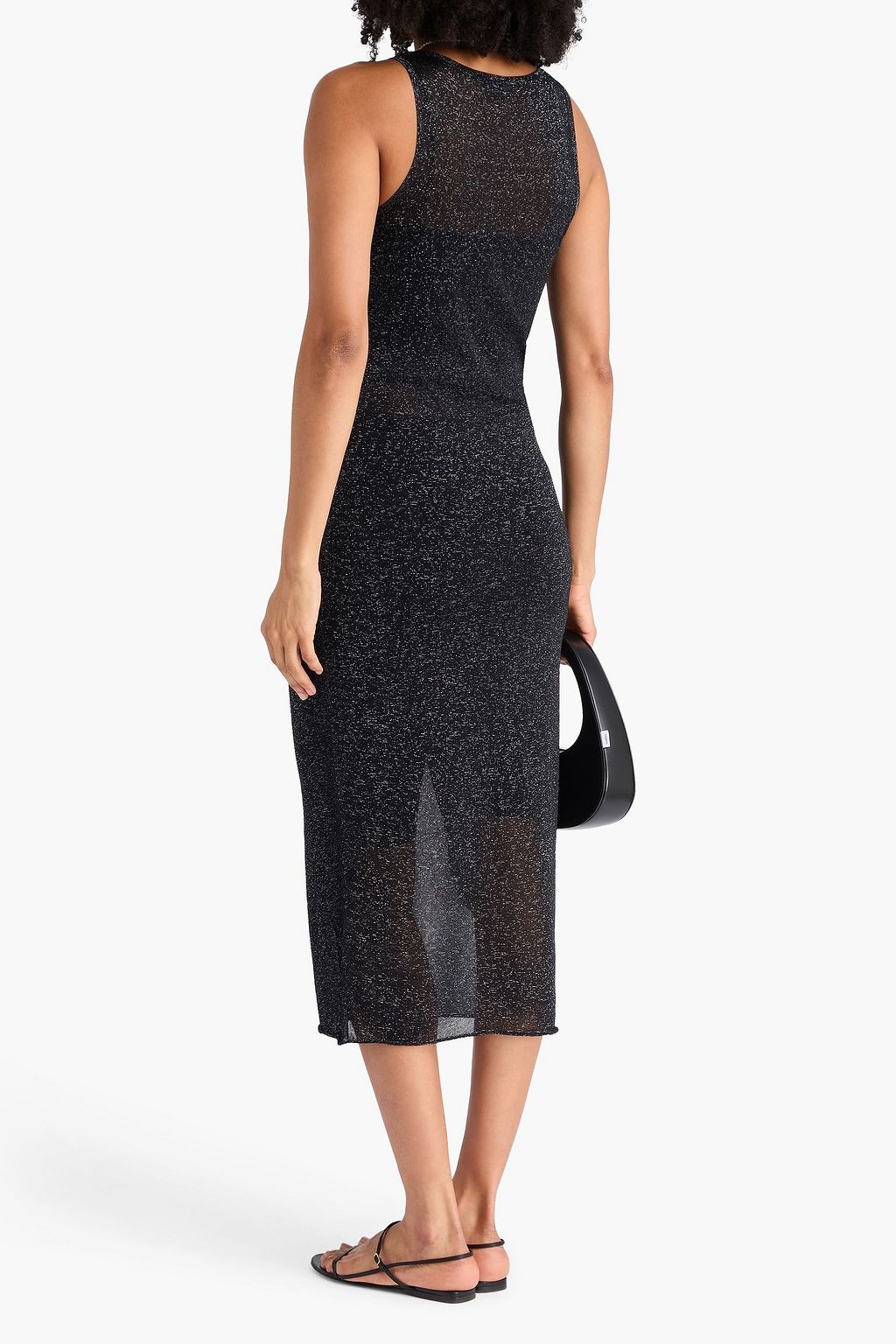 JAMES PERSE Metallic knitted midi dress