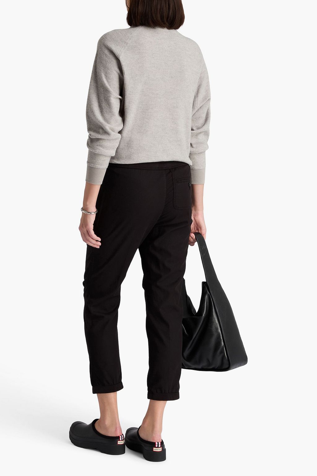 JAMES PERSE Waffle-knit cotton and cashmere-blend sweater