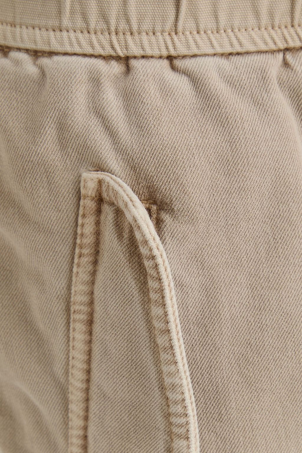 JAMES PERSE Cropped stretch cotton and Lyocell-blend twill track pants